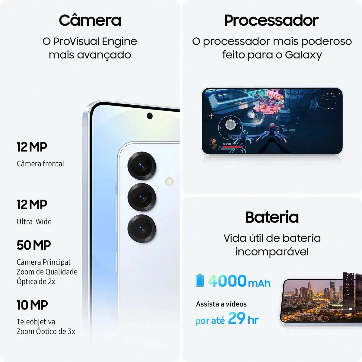 Samsung Galaxy S25 5G, 256GB, 12GB, Câmera Tripla - Azul claro - imagem 3