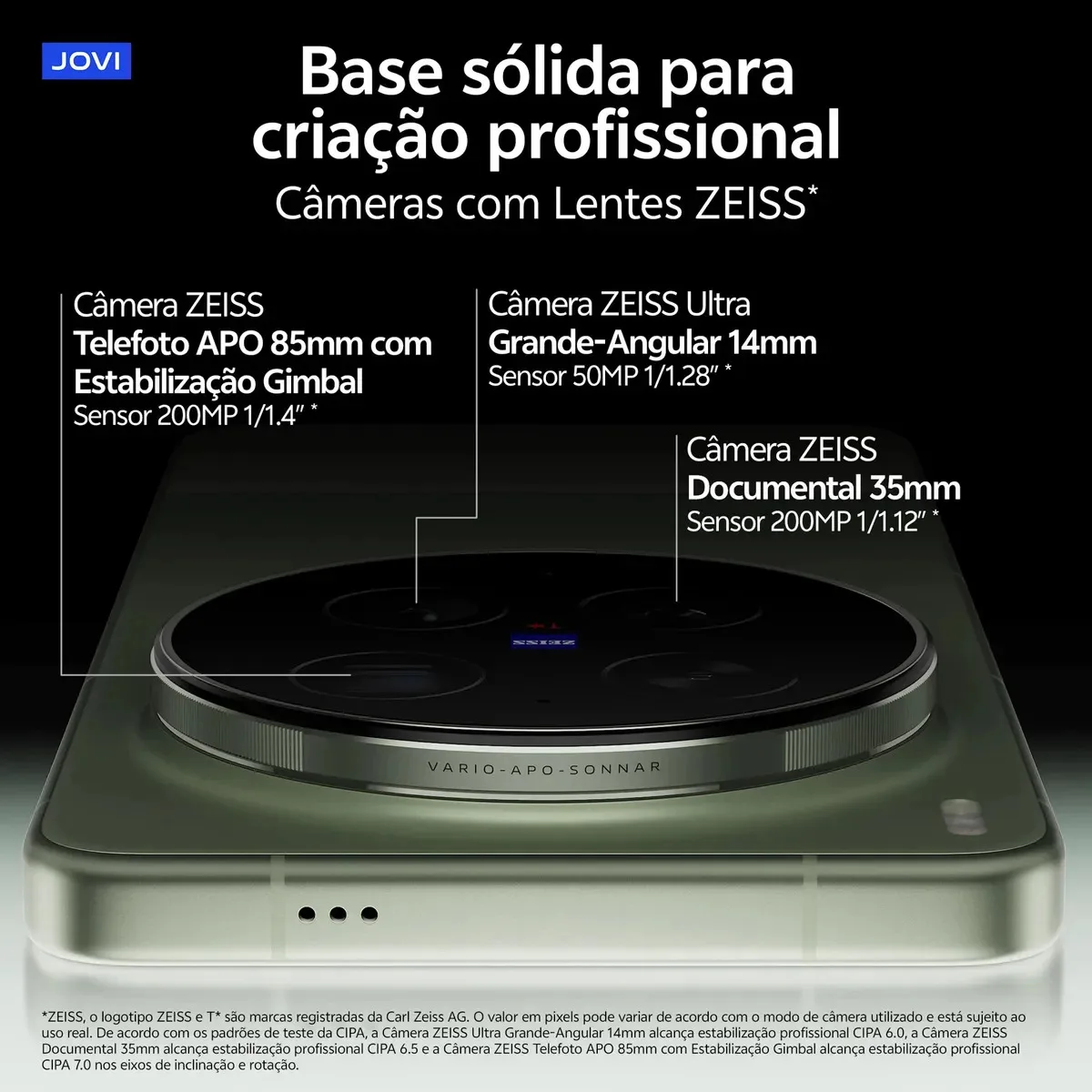 Smartphone JOVI X300 Ultra com Kit para Fotografia Profissional 5G Câmera 200MP ZEISS 512GB 16GB Bateria 6600mAh Processador Snapdragon 8 Elite Gen 5 e Carregador 100W - Verde Sálvia - imagem 4
