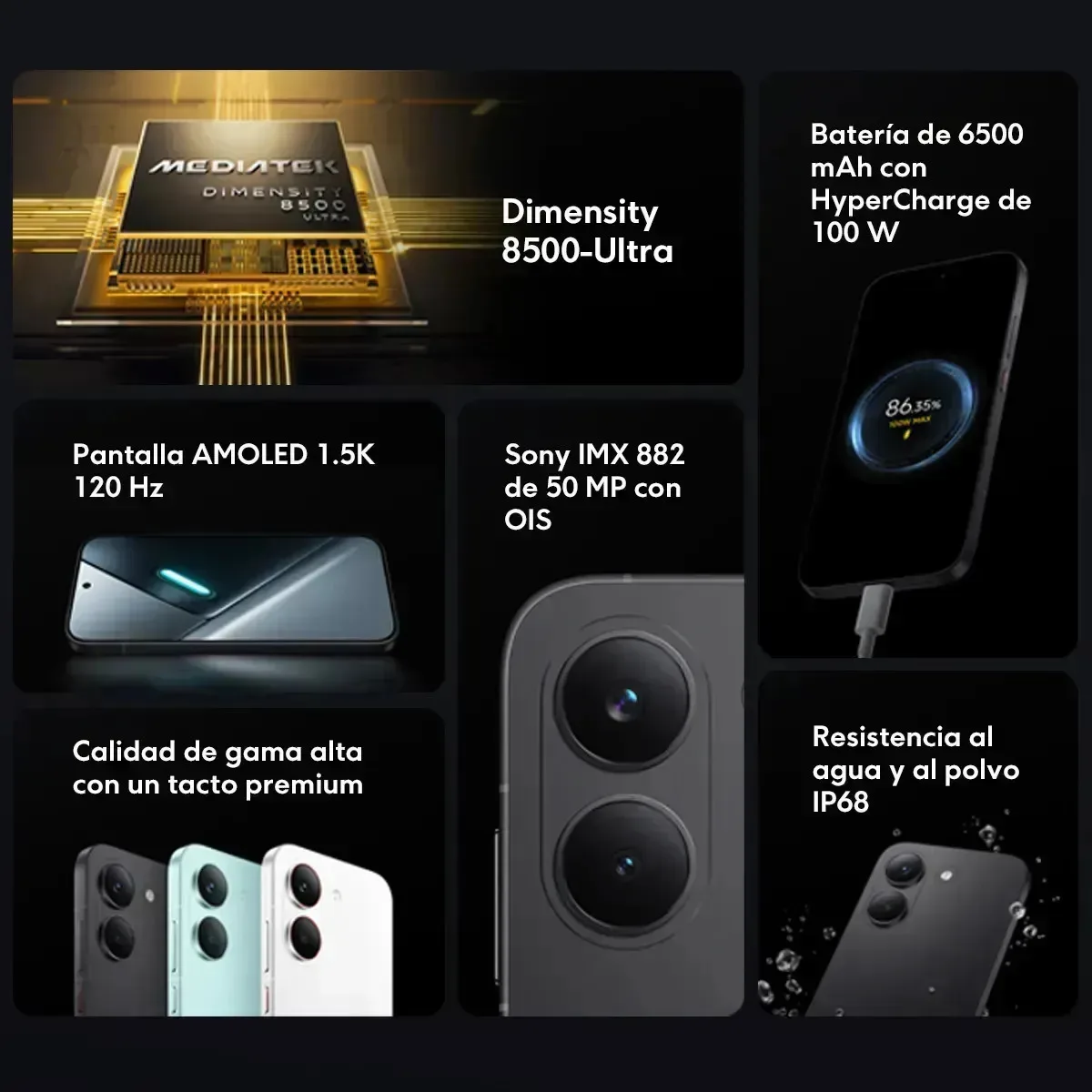 Celular Xiaomi Poco X8 Pro 8gb Ram 512gb Rom Dual Sim 6.59 Amoled Dimensity 8500 Ultra White - imagem 2